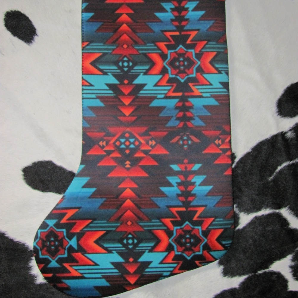 AZTEC PRINT CHRISTMAS STOCKING BRAND NEW IN PACKAG